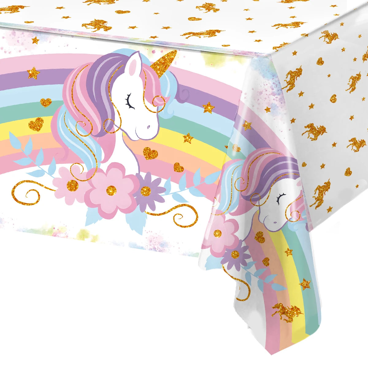 Unicorn Tablecloth Birthday Party Decor Rainbow UnicornTable Cover Kids Favors Table Cover Girls Baby Shower Party Supplies