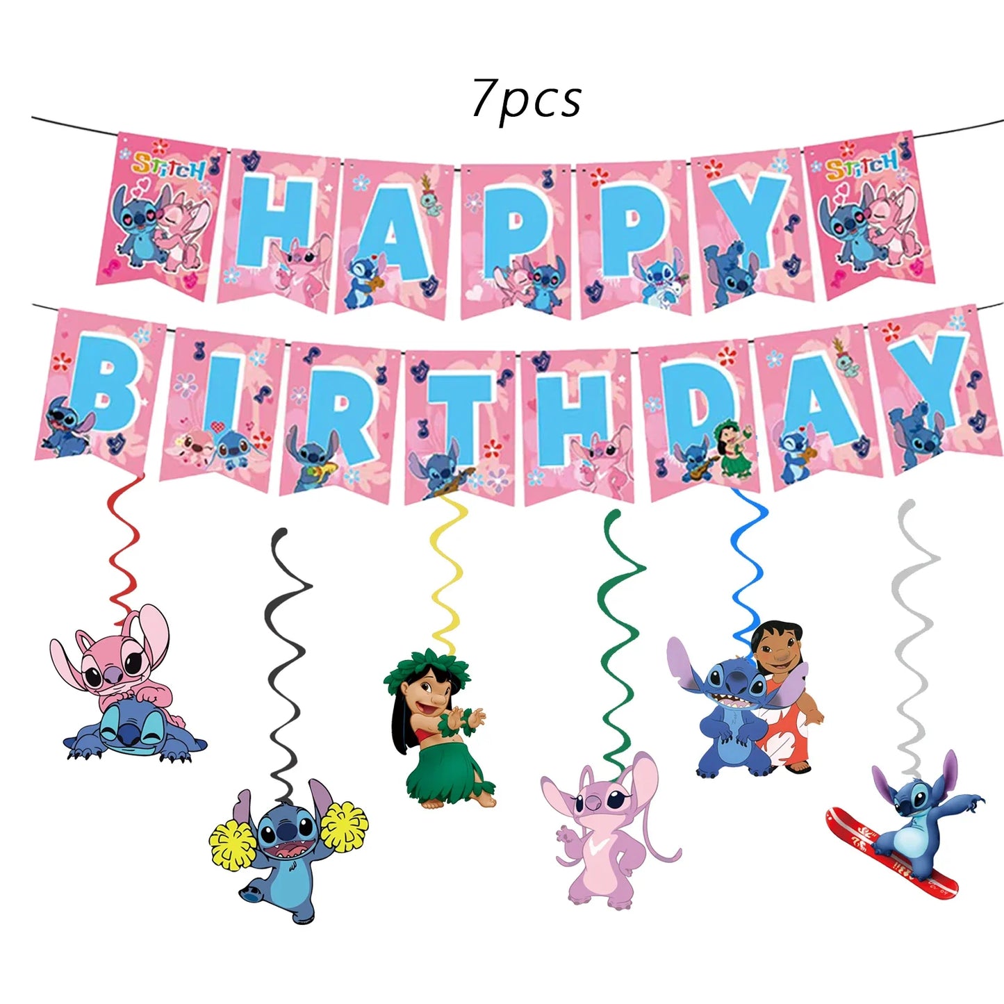 Stitch Party Supplies, Birthday Banner, Hanging Swirls For Stitch Party Decorations,Stitch birthday party decorations