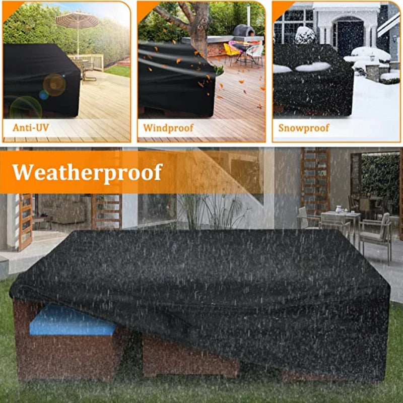 1 Piece Garden Furniture Cover Waterproof And Windproof Uv 210D Oxford Cloth Protective Cover For Garden Table