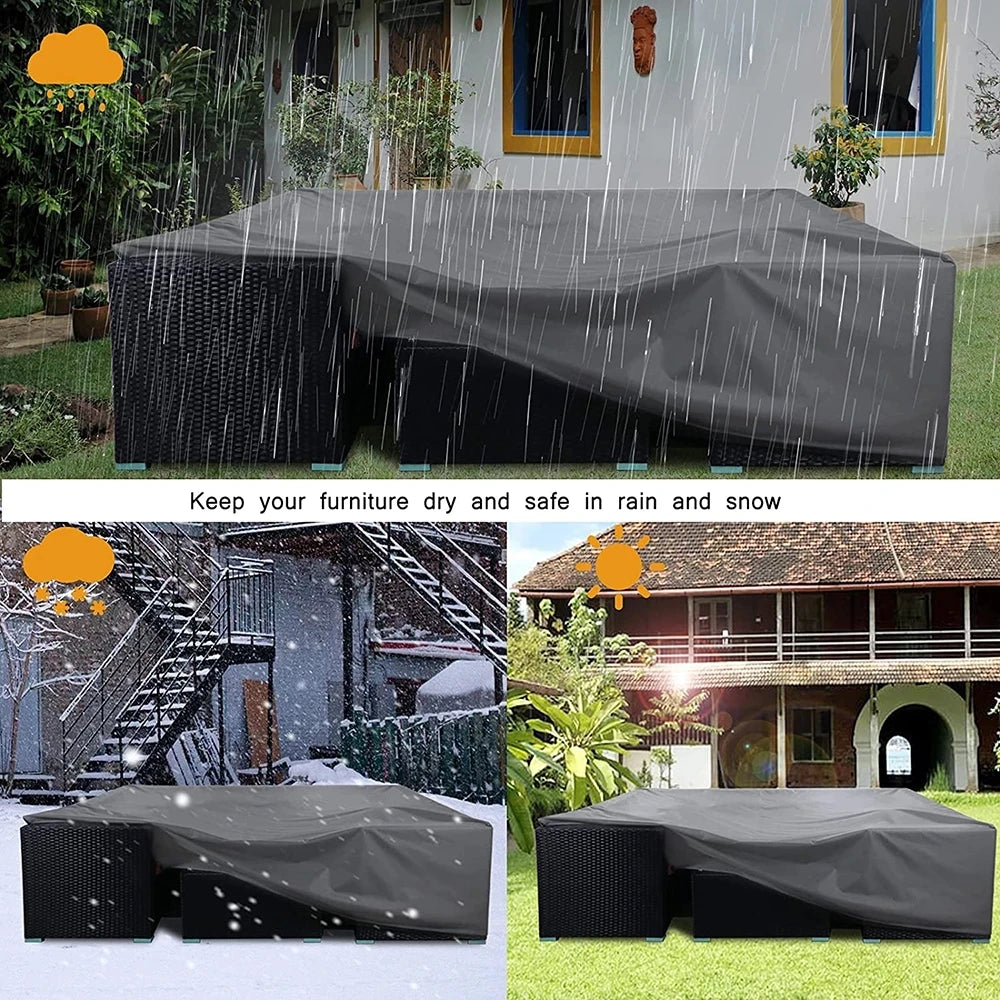 1 Piece Garden Furniture Cover Waterproof And Windproof Uv 210D Oxford Cloth Protective Cover For Garden Table