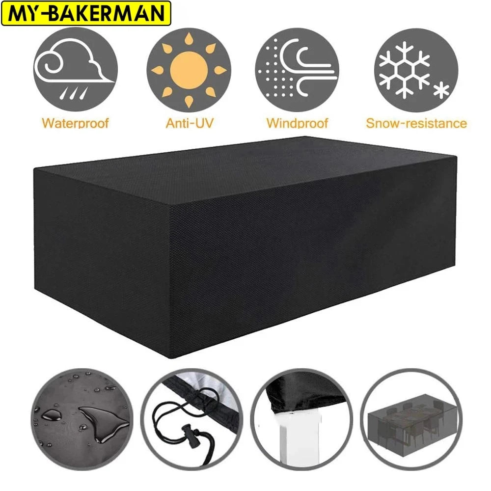 1 Piece Garden Furniture Cover Waterproof And Windproof Uv 210D Oxford Cloth Protective Cover For Garden Table