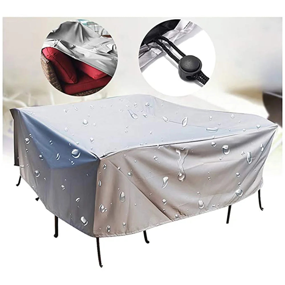 1 Piece Garden Furniture Cover Waterproof And Windproof Uv 210D Oxford Cloth Protective Cover For Garden Table