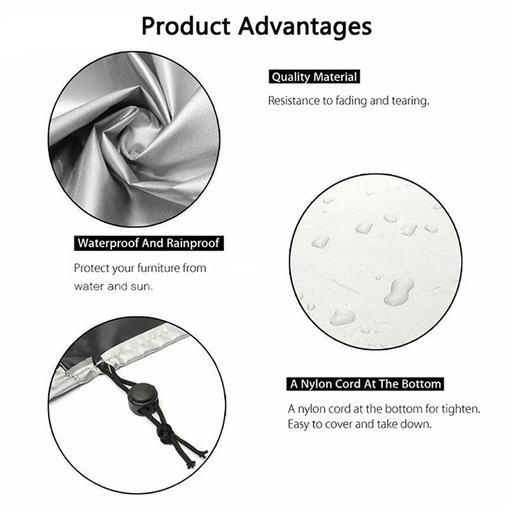 1 Piece Garden Furniture Cover Waterproof And Windproof Uv 210D Oxford Cloth Protective Cover For Garden Table