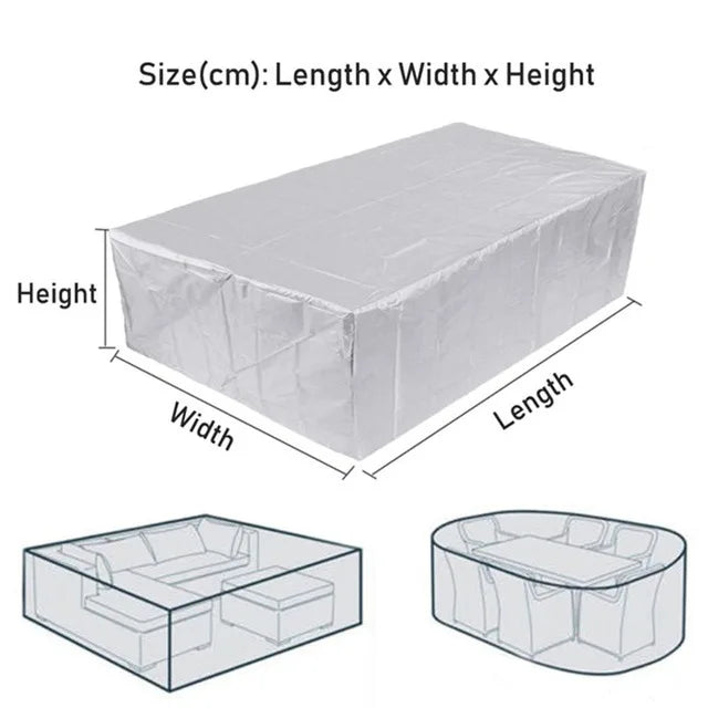 1 Piece Garden Furniture Cover Waterproof And Windproof Uv 210D Oxford Cloth Protective Cover For Garden Table
