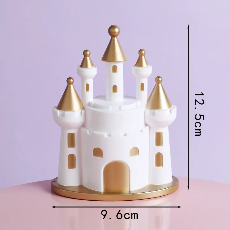 Baby Girl Boy Birthday Engagement Party Decorations Princess Prince Castle Cake Topper Baking Accessories Dessert Stand decor