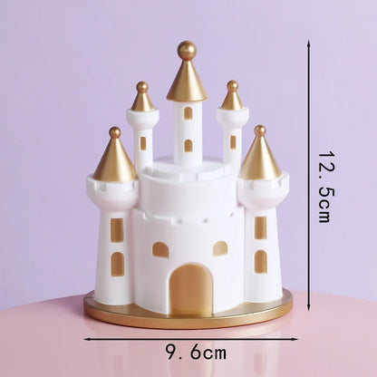 Baby Girl Boy Birthday Engagement Party Decorations Princess Prince Castle Cake Topper Baking Accessories Dessert Stand decor