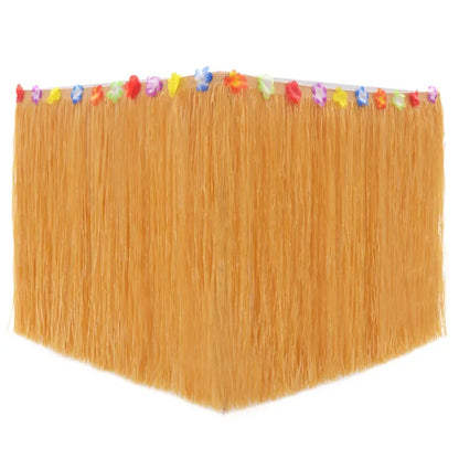 Luau Party Decorations Hawaiian Grass Table Skirt Flower Party Favors for Summer Tropical Indoor Outdoor Parties