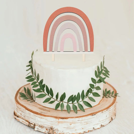 Wooden Boho Rainbow Cake Topper Baby Shower Party Decorations for Anniversary Wedding and Birthday Party  Decorations