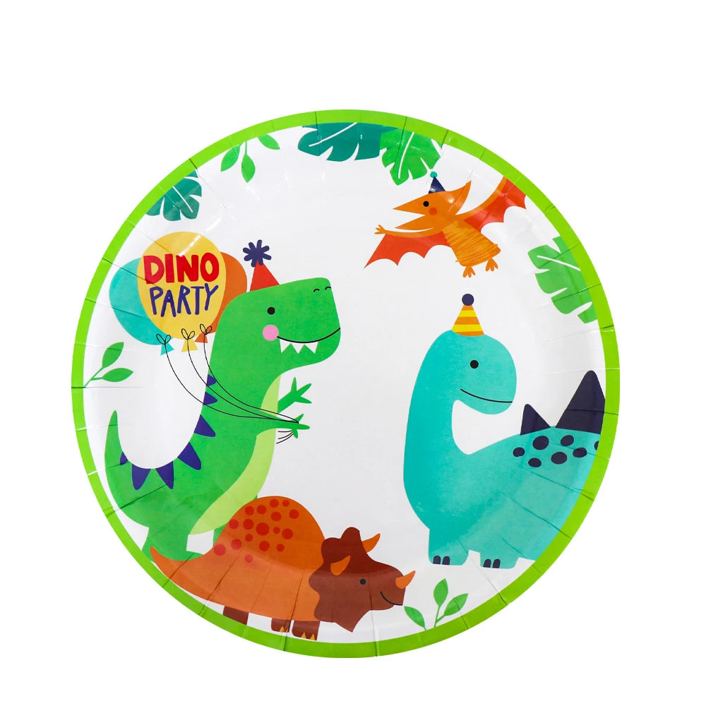 Cartoon Dinosaur Birthday Party Decorations Latex Balloons Baby Shower Cup Plate Napkins Straw Kids Favors For Party Supplies
