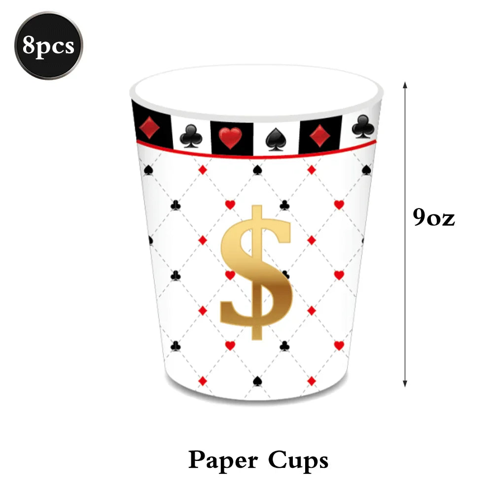 Casino Party Decoration Dice Balloon Lucky 7 Foil Balloon Latex Poker Balloons Casino Poker Party Las Vegas Wedding Decorations
