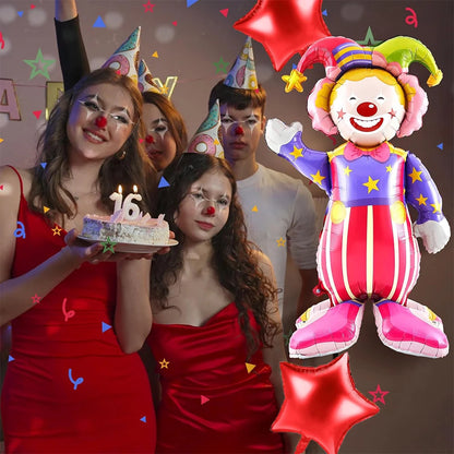 Carnival Theme Party Decoration Self Standing Clown Circus Balloons Happy Sign Banner for Carnival Birthday Party Decor Supplies