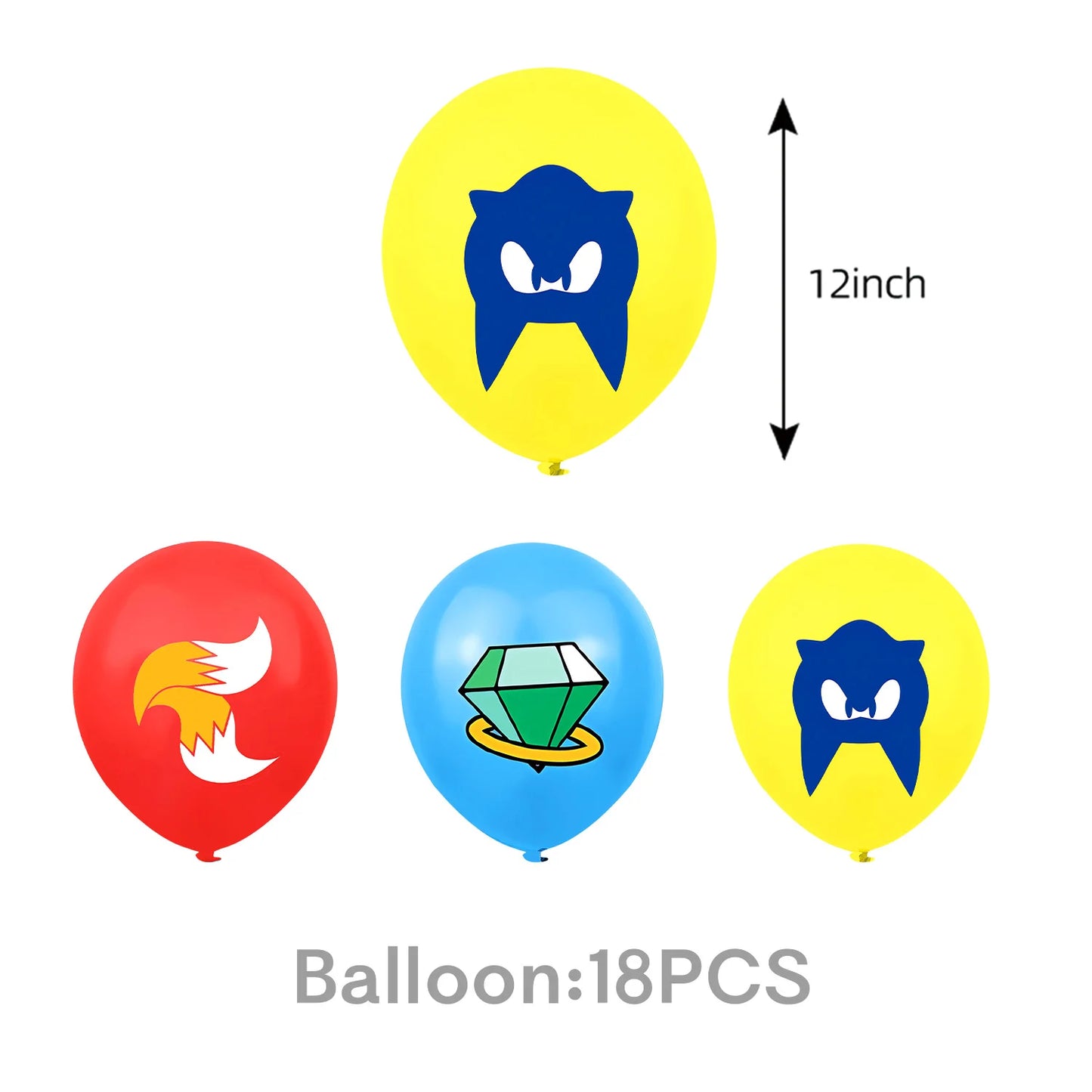 Sonic boys and girls' birthday party decorations, baby party decorations, disposable tableware stickers，tablecloths，back drop。