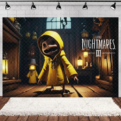 Game L-Little Nightmaresd 3 Birthday Party Decorations Balloons Banner Cake Topper Anime Backdrop Halloween Decor Kids Gifts