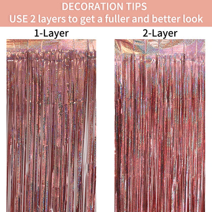 Bachelorette Party Decorations Sequin Backdrop Curtain 2m Tinsel Foil Birthday Curtain Wedding Birthday Party Decorations