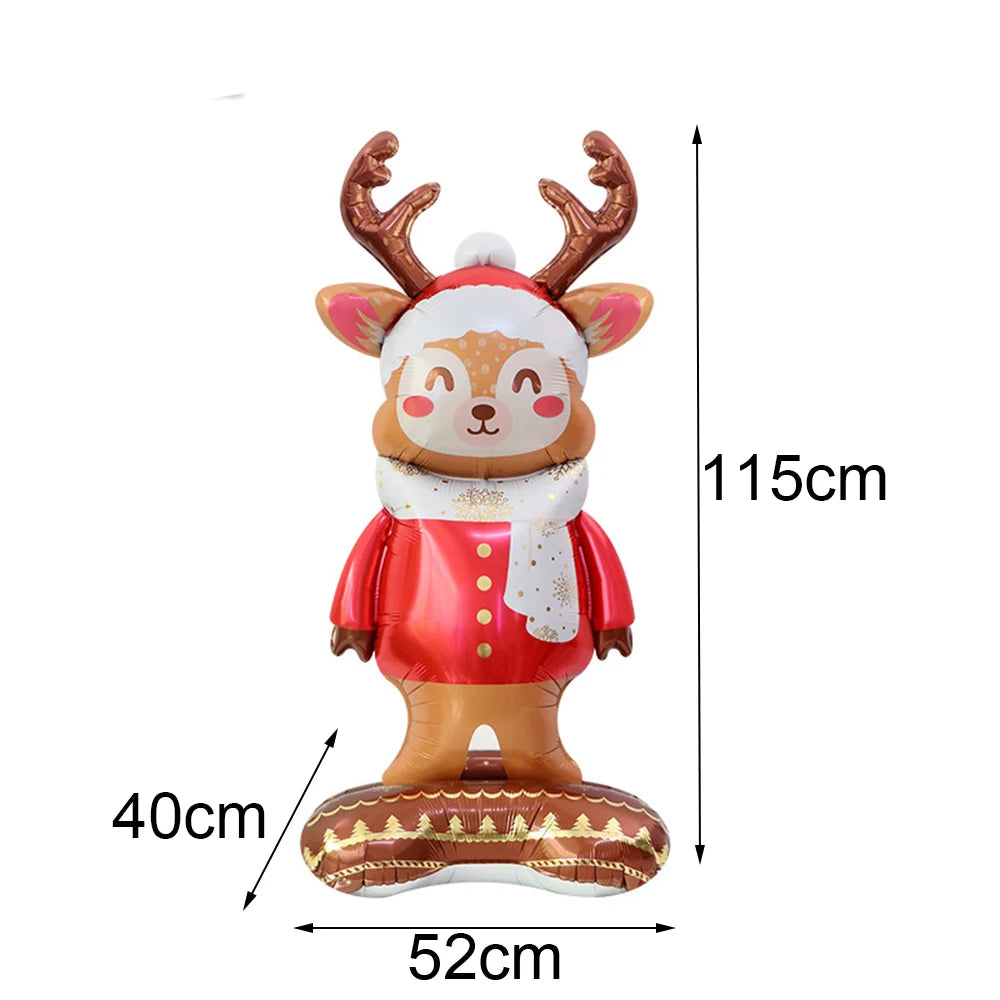 Christmas Party Decorations 4D Standing Reindeer Snowman Santa Claus Christmas Streetlights Bear Dog Balloons Cartoon Balloons