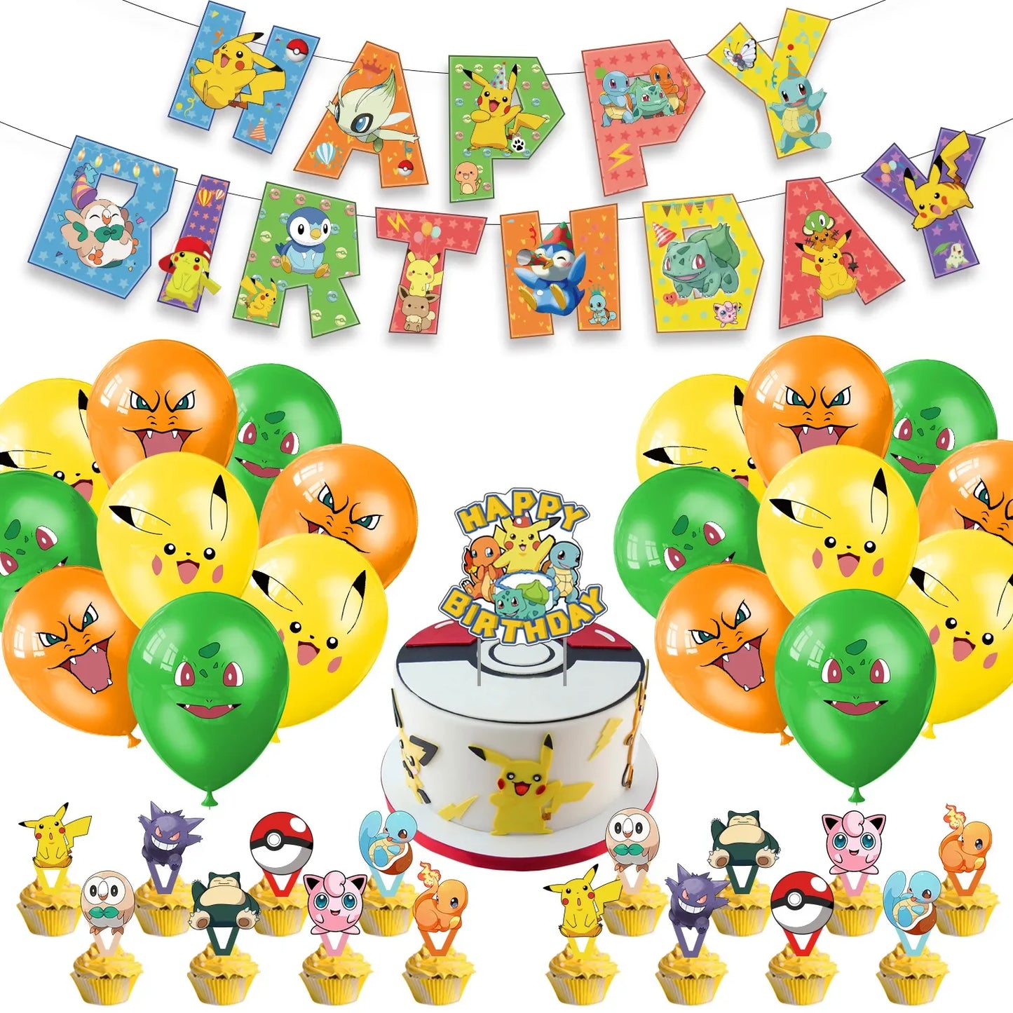Pokemon Party Decorations Girls Party Pink Tableware Set Plate Cup Napkin Tablecloth Baby Shower Kids Birthday Party Supplies