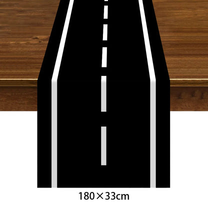 Racing Car Table Runner Tablecloths Table cover checkered flag racing road track kids Race Car Themed birthday Party Decoration