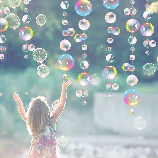 Under The Sea Party Decorations Colorful Bubble Garlands Ocean Themed Party Circle Hanging Banner Birthday Party Decor 1pc