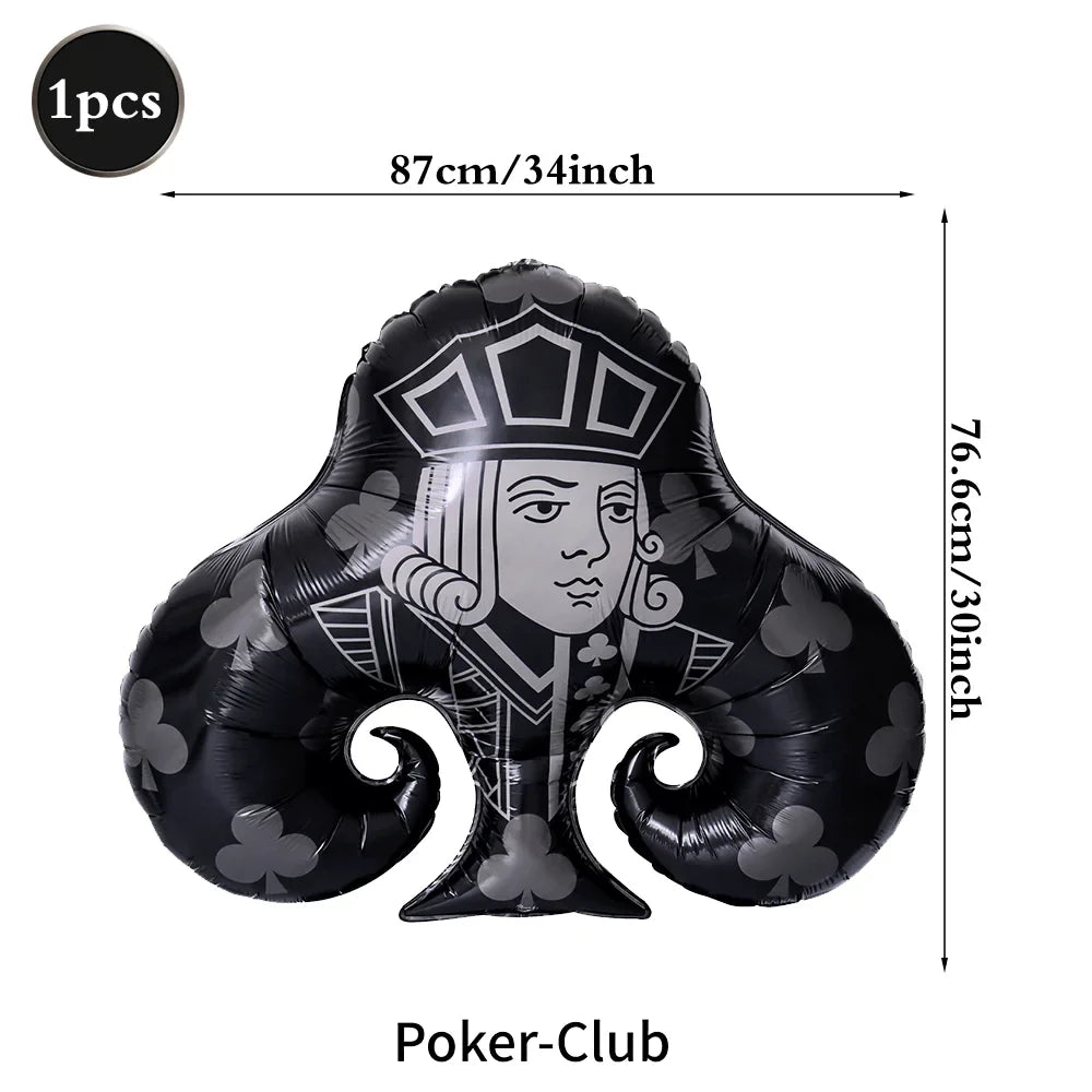 Casino Party Decoration Dice Balloon Lucky 7 Foil Balloon Latex Poker Balloons Casino Poker Party Las Vegas Wedding Decorations