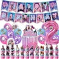 Kpop Demon Hunters Theme Disposable Tableware Set Party Supplies Huntrix Saga Boys Cake Toppings Hanging Cloth Party Decoration