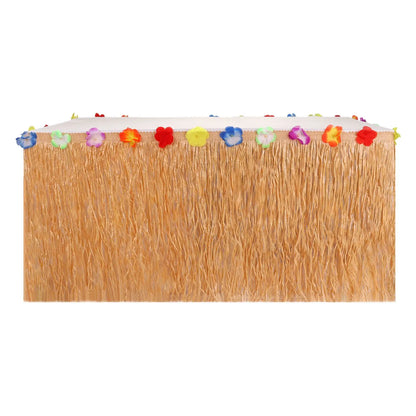 Straw Table Skirt Hawaiian Party Grass Table Skirt Themed Party For Tropical Hawaiian Sea Wedding Birthday Party Decoration