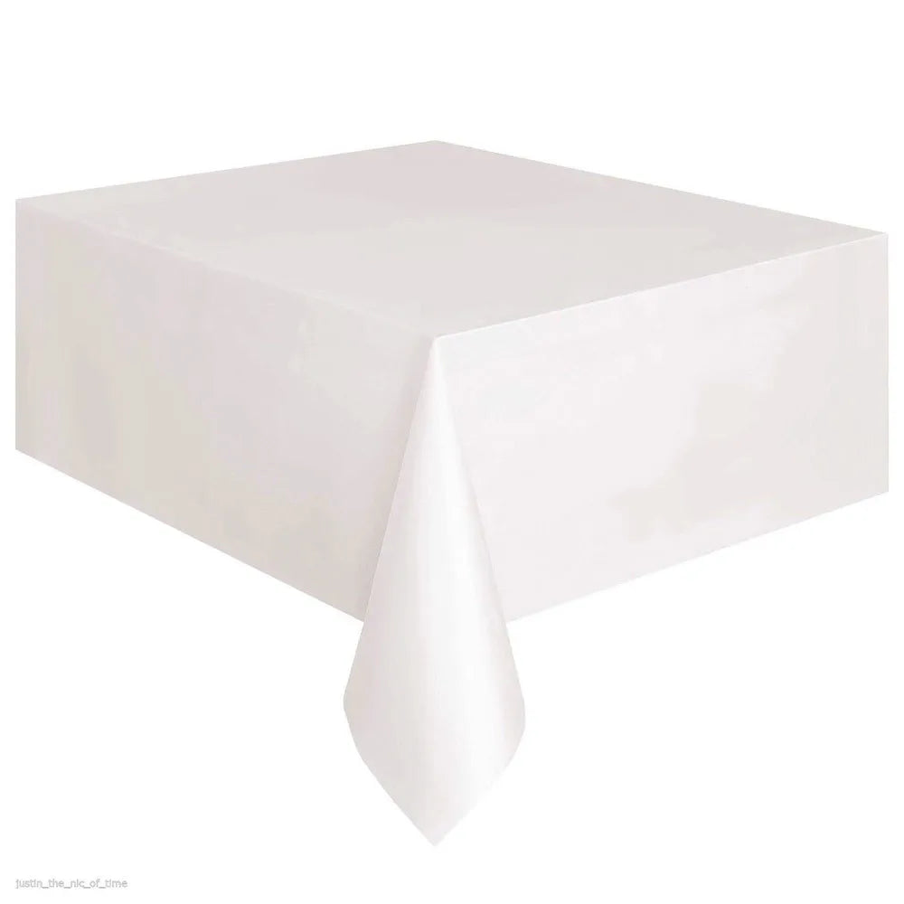 Large Plastic Rectangle Table Cover Cloth Wipe Clean Party Red White Black Tablecloth Covers for Birthday wedding christmas