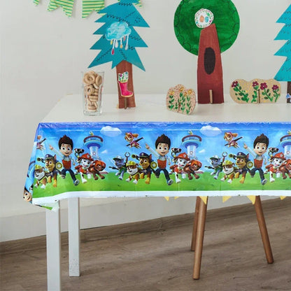 Paw Patrol Table Decoration Table Cloth Birthday Supplies Dog Party Decorations Disposable Table Cover Waterproof Party Supplies