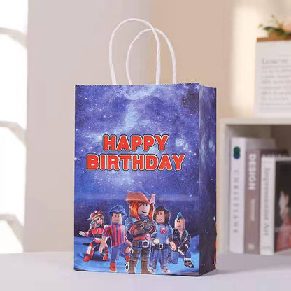 Roblox Birthday Party Decoration Roblox Game Set Tableware Tablecloth Balloon Cake Topper Backdrop Baby Showe Toy Party Supplies