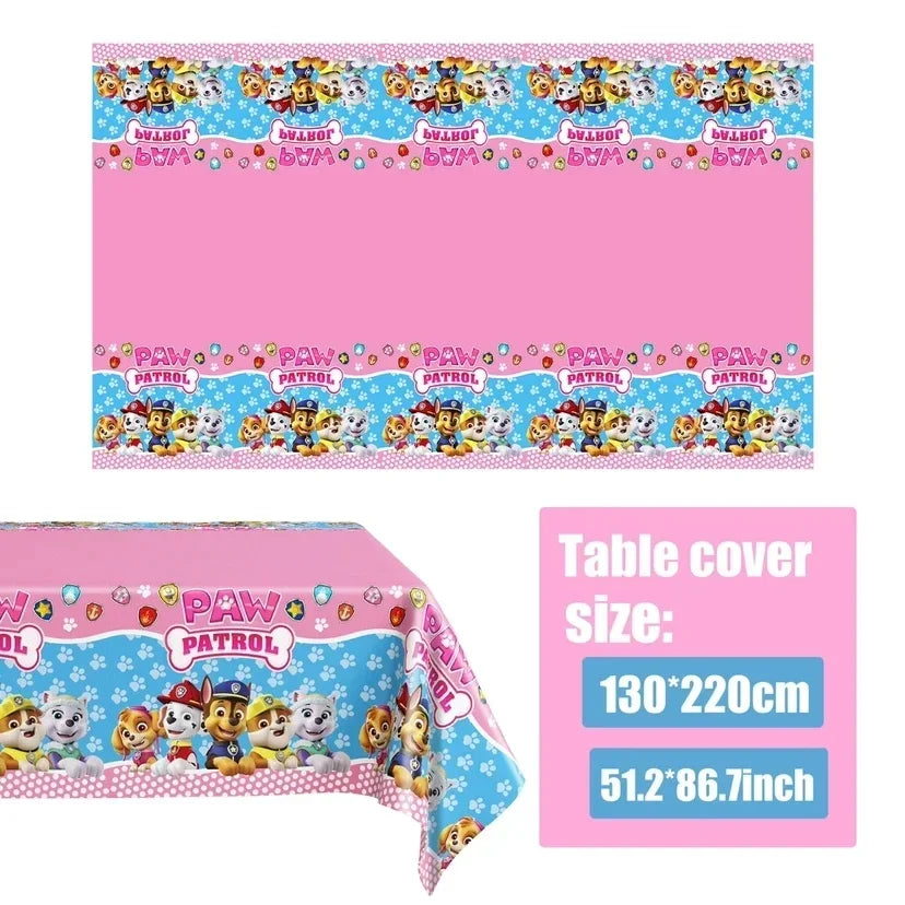 Paw Patrol Table Decoration Table Cloth Birthday Supplies Dog Party Decorations Disposable Table Cover Waterproof Party Supplies