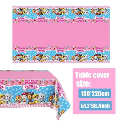 Paw Patrol Table Decoration Table Cloth Birthday Supplies Dog Party Decorations Disposable Table Cover Waterproof Party Supplies