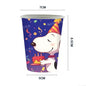 Snoopy Theme Party Decoration Layout Props Disposable Paper Plates Paper Towels Tablecloth Tableware Set Birthday Party Supplies