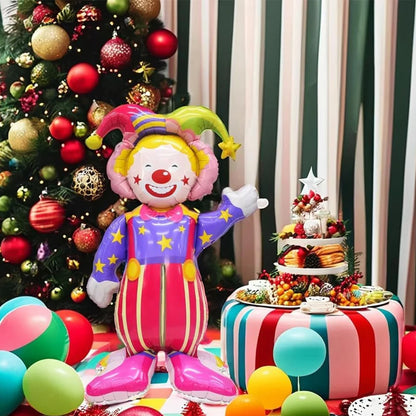 Carnival Theme Party Decoration Self Standing Clown Circus Balloons Happy Sign Banner for Carnival Birthday Party Decor Supplies