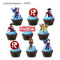 Roblox Birthday Party Decoration Roblox Game Set Tableware Tablecloth Balloon Cake Topper Backdrop Baby Showe Toy Party Supplies