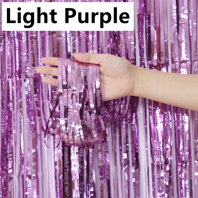 3/2/1Pack Party Background Wedding Decoration Foil Fringe Curtain Sequin Bachelorette Photo Backdrop Wall Curtain Birthday Gifts