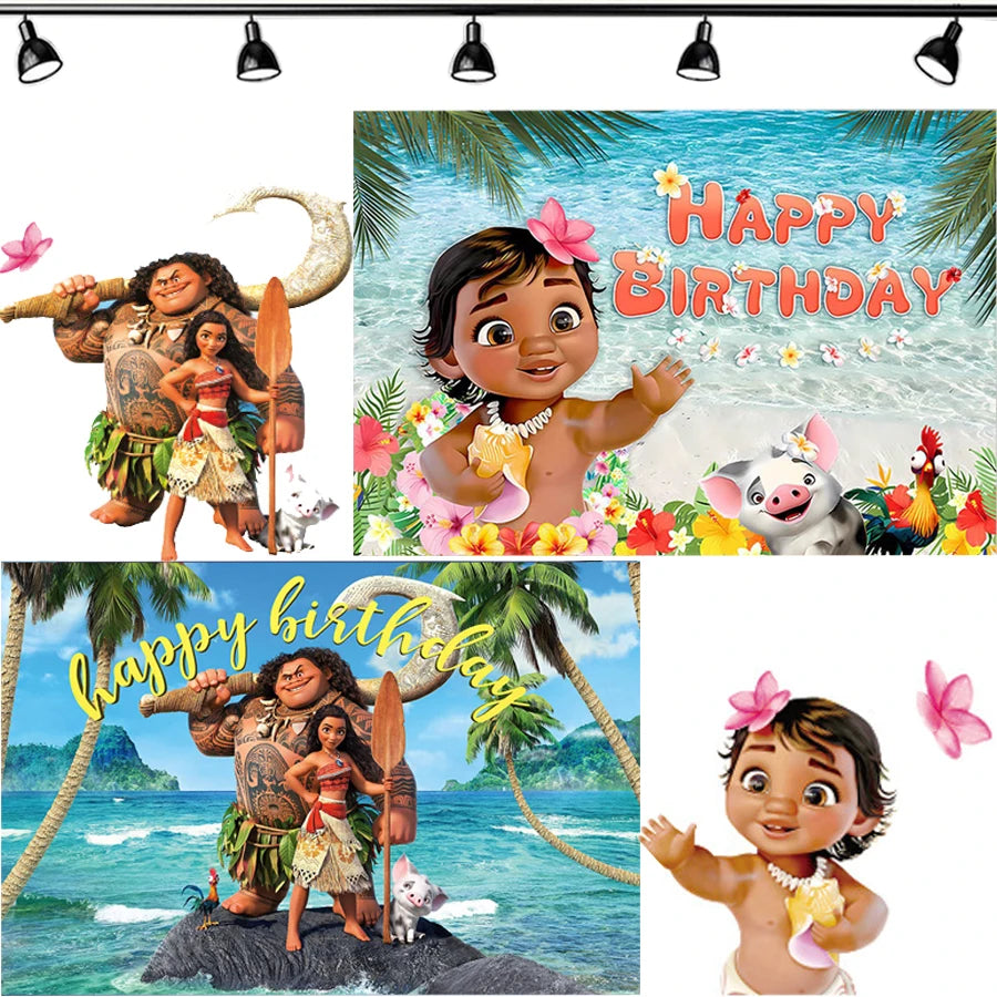 Moana Party Decoration Vaiana Oceania Party Favors Gifts Supplies Backdrop Birthday Decorations Christmas Stocking Fillers