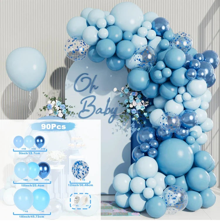 Blue Balloon Garland Arch Kit Happy Birthday Party Decorations Confetti Ballons Baby Shower Baloon Wedding Decor Globos