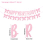 Happy Birthday Garland Pink Bow Banner Backdrops Decoration Kids Baby Shower Girl Party Supplies Bowknot Flag Hanging Decoration