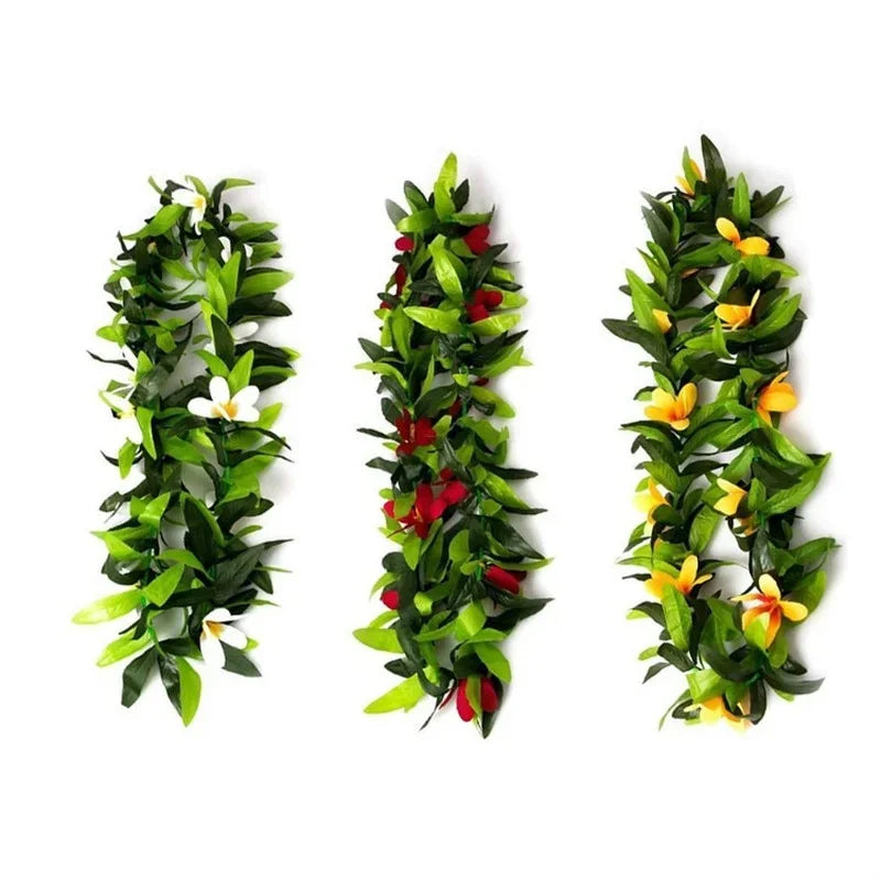 Festive Women Girls Luau Hawaiian Party Decoration Leaves Garland Necklace Home Birthday Holiday DIY Decorations