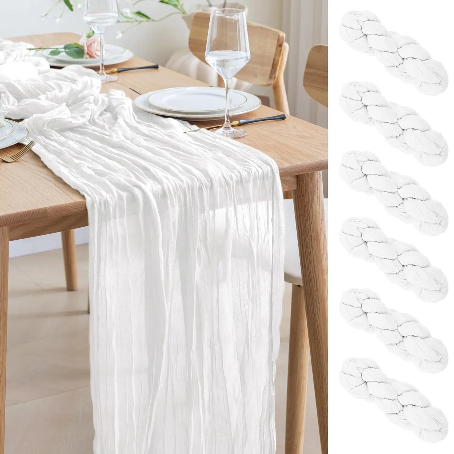 Dusty Pink Semi-Sheer Wedding Table Runner Gauze Cheesecloth Table Setting Dining Wedding Party Christmas Arches Cake Decor
