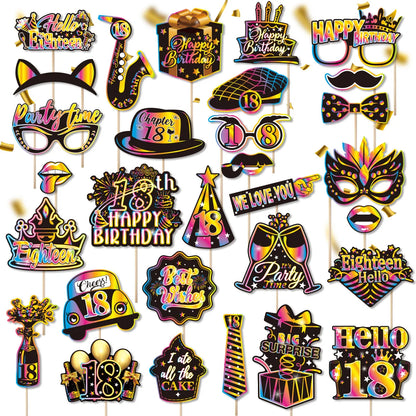 Birthday Party Decoration Photo Props 30 40 50 Birthday Party Glasses Decoration