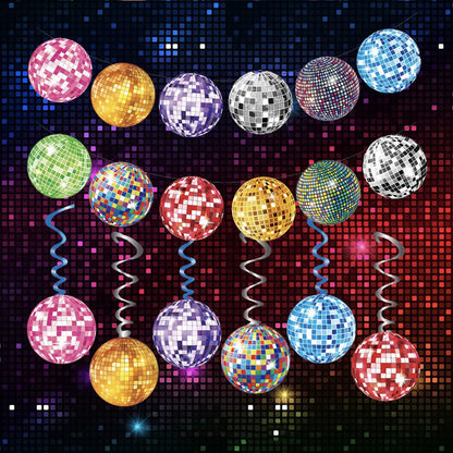 Music Disco party Banner Garland Hanging swirls decoration retro party Back To The 80s 90s hip hop disco party decoration Banner