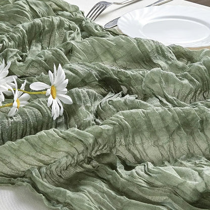 10Pcs Cheesecloth Table Runner Boho Gauze Table Runner 40x270cm Romantic Table Runner for Wedding Bridal Shower Birthday Party