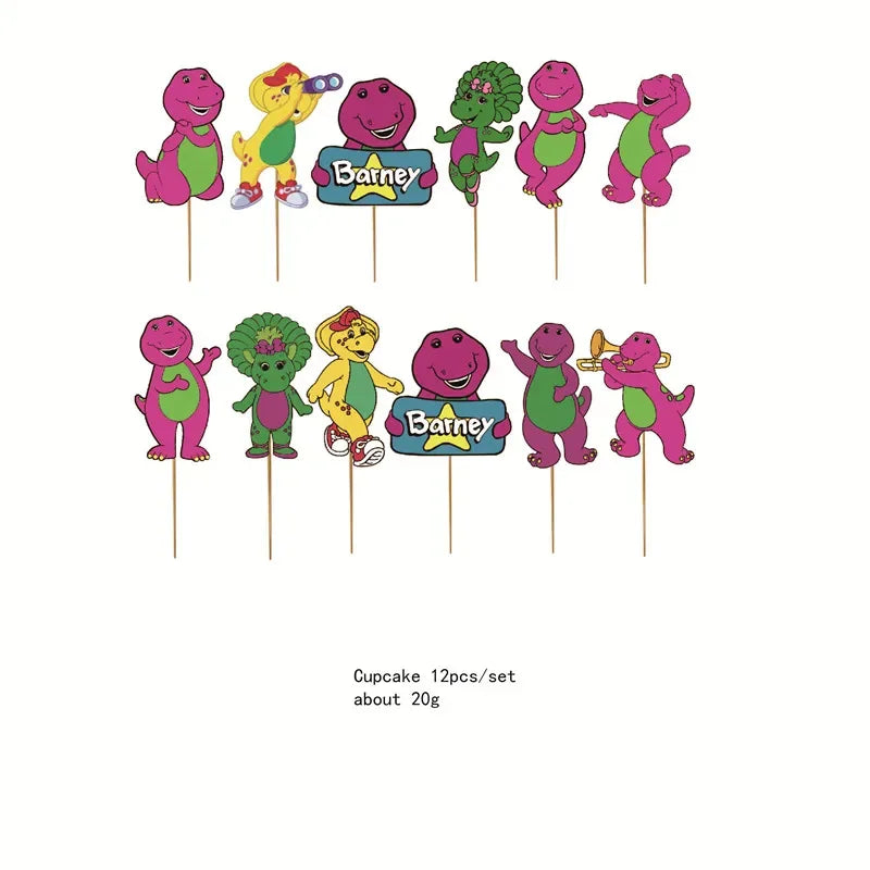 Barney Themed Birthday Party Decorations Disposable Cutlery Plate Tablecloth Cup Balloon Birthday Party Baby Shower Decorations