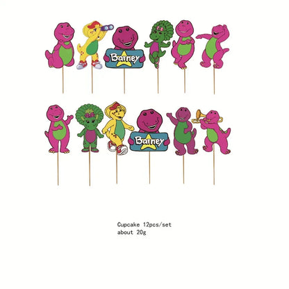 Barney Themed Birthday Party Decorations Disposable Cutlery Plate Tablecloth Cup Balloon Birthday Party Baby Shower Decorations