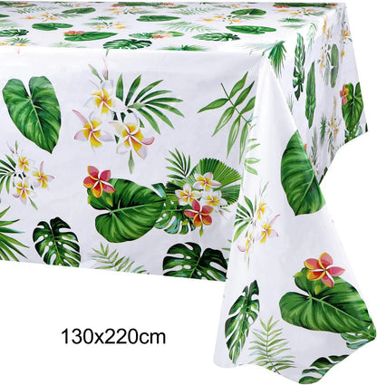 Tropical Party Decorations  Hibiscus Flower Garland Strawberry Cups Luau Grass Table Skirt Summer Beach Hawaiian Party Supplies
