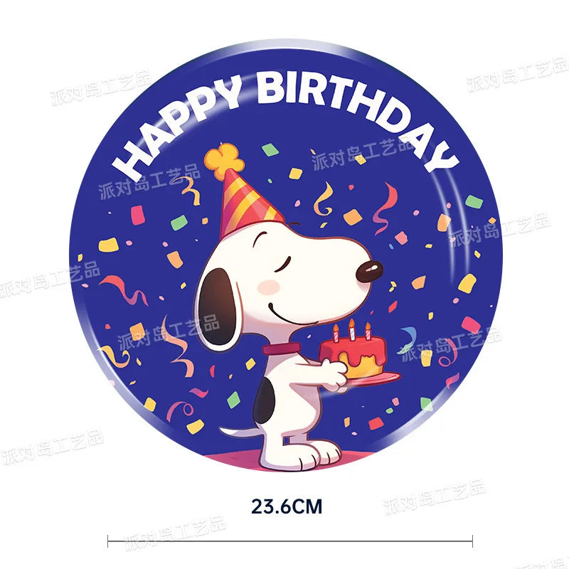 Snoopy Theme Party Decoration Layout Props Disposable Paper Plates Paper Towels Tablecloth Tableware Set Birthday Party Supplies