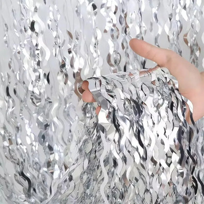 Disco Party Decor Foil Fringe Curtain 1/3/5PCS Sparkly Background Decoration for Birthday Wedding New Year Event