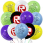 Roblox Birthday Party Decoration Roblox Game Set Tableware Tablecloth Balloon Cake Topper Backdrop Baby Showe Toy Party Supplies
