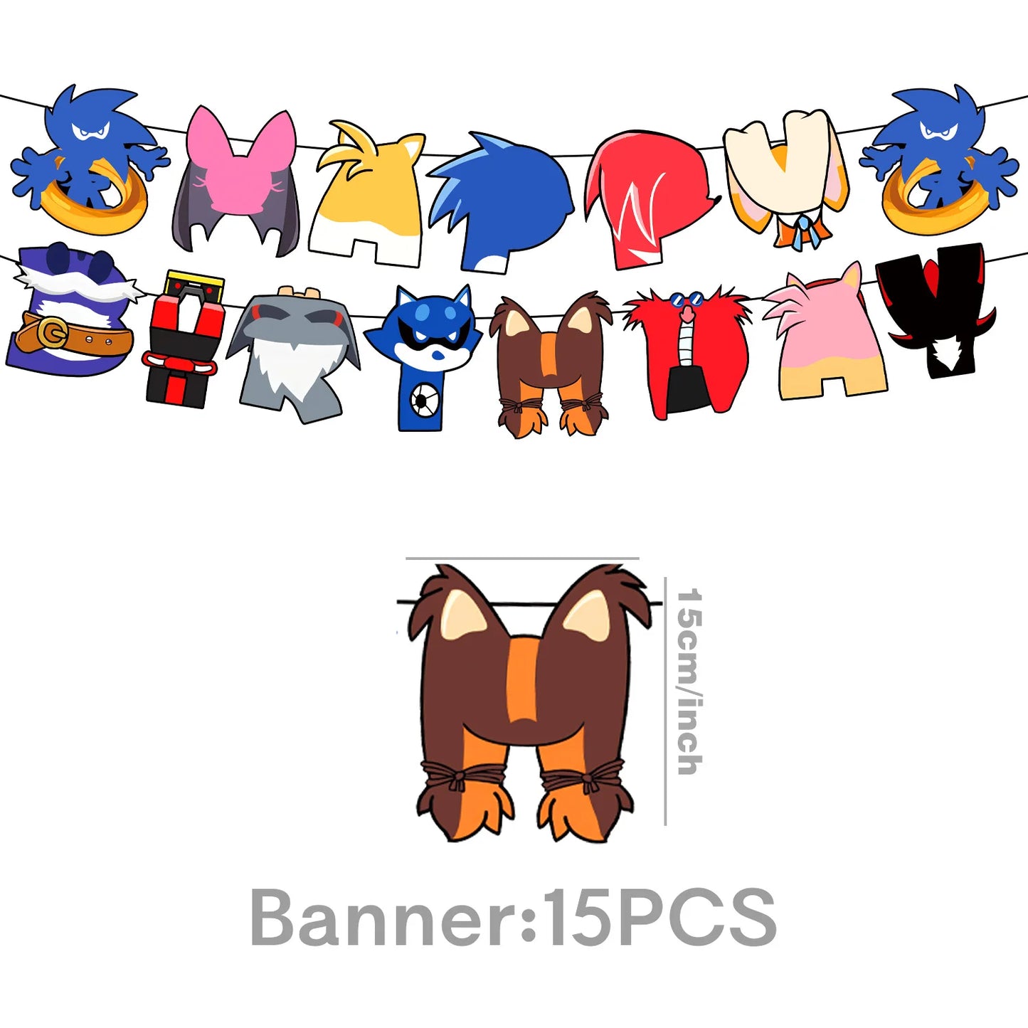Sonic boys and girls' birthday party decorations, baby party decorations, disposable tableware stickers，tablecloths，back drop。