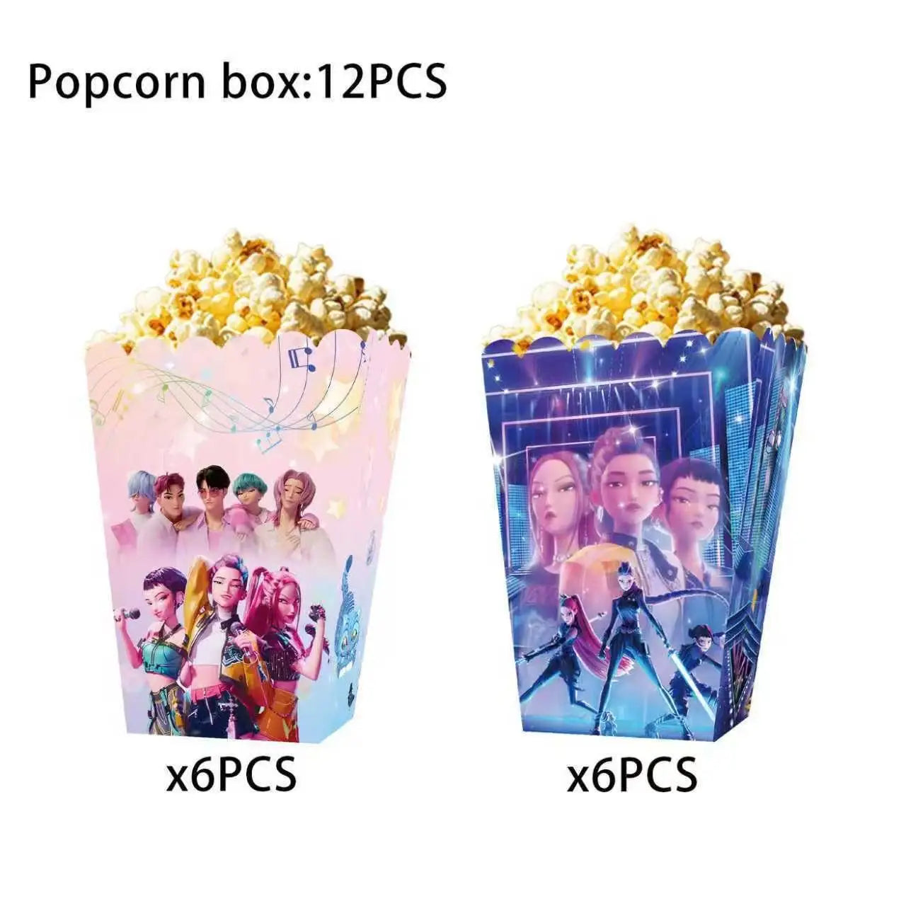 Kpop Demon Hunters Theme Disposable Tableware Set Party Supplies Huntrix Saga Boys Cake Toppings Hanging Cloth Party Decoration